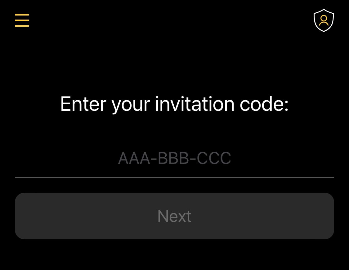 Enter the Invitation Code